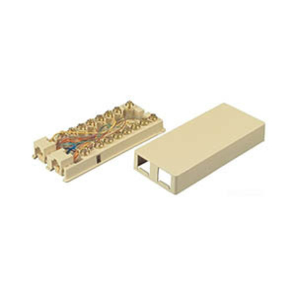 Allen Tel Modular Duplex Surface Jack, 6 Position 4 Conductor, Ivory AT444